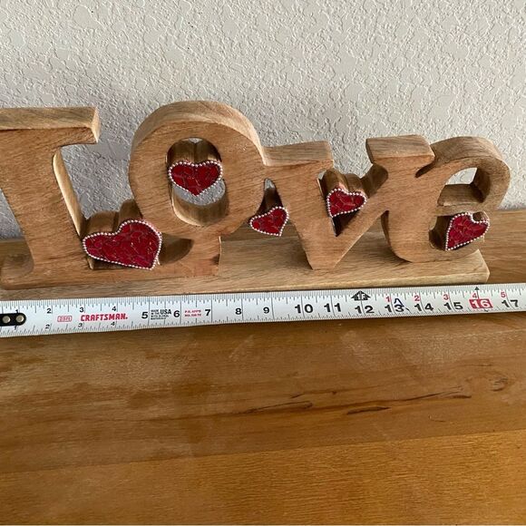 Farmhouse Wood Neutral Valentine’s Day Love Word Tabletop Home Decor HOLIDAY - Picture 6 of 7